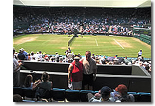 Mr and Mrs J.C enjoy a break in play at Wimbledon 2006